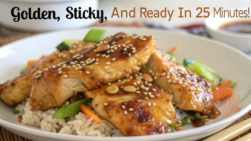 Juicy air fryer teriyaki chicken with sesame seeds